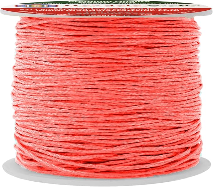 Mandala Crafts 1mm 109 Yards Coral Cotton Waxed Cord by MandalaCrafts