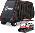MZS Golf Cart Cover Compatible with 2/4/4+2 Passenger Car, Heavy Duty 600D Waterproof Golf Cart Covers Outdoor Accessories with Zipper Cotton Wind Sun Rain Proof Reflective Vents