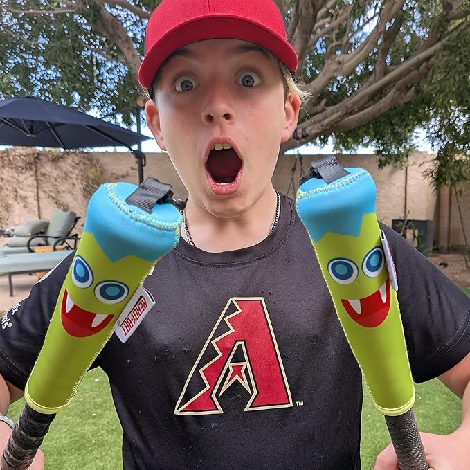 Handle Cover - Baseball Bat Cover Sleeve Protects Vehicle & Bat Grip - Batting Gloves & Helmet Companion with Zippered Hook - Softball Accessory