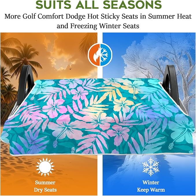 Golf Cart Seat Covers Club Car Golf Cart Accessories for Men Women Golf Carts Seat Towel Blanket 2-Seat Golf Cart Decorations