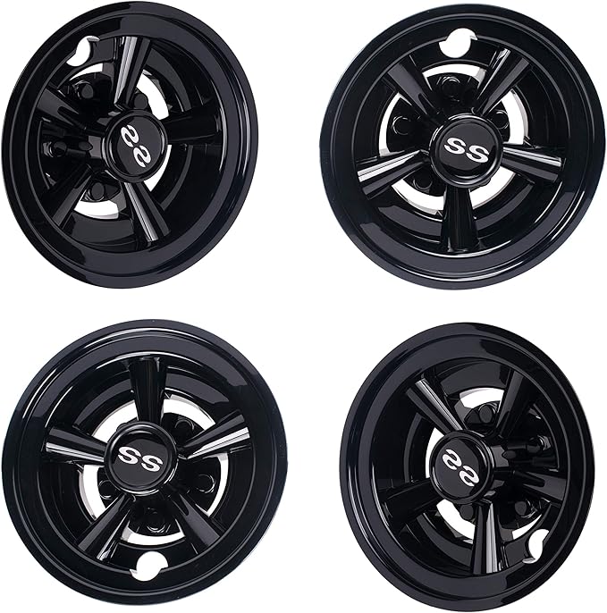 NOKINS Golf Cart SS Wheel Covers Hub Caps for Most Golf Carts 8 inch(Set of 4)