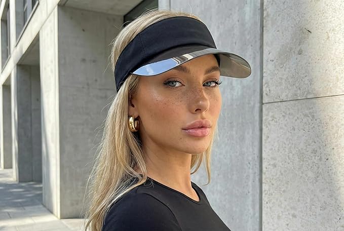 Funky Junque Women's UV 50 Adjustable Sun Visor - Golf Tennis Pickleball - Sports Themes Solid Colors Easter Pastels
