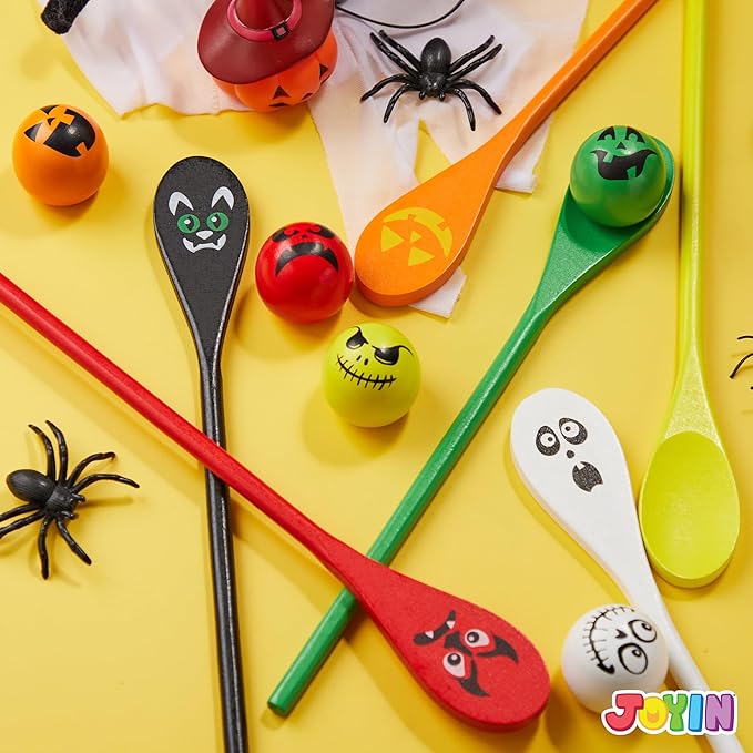 JOYIN 6 Pcs Halloween Egg and Spoon Race Game Set; Eyeballs and Spoons - Image 7