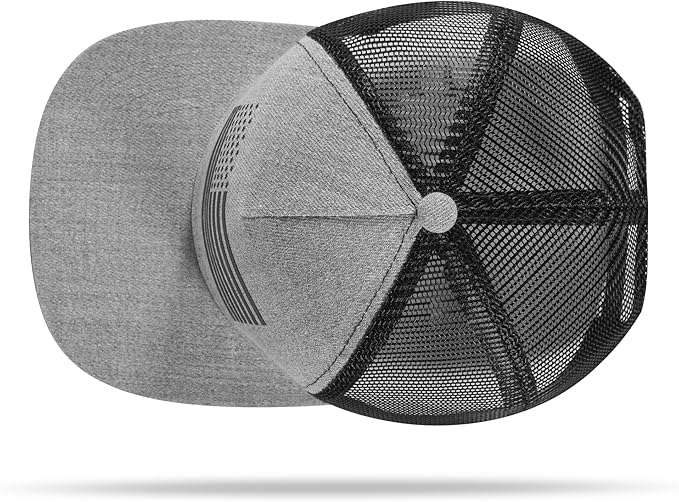 UALON Baseball Cap, Snapback Trucker Hat for Men & Women with American Flag and Adjustable, Breathable Mesh, Flat Bill Hats