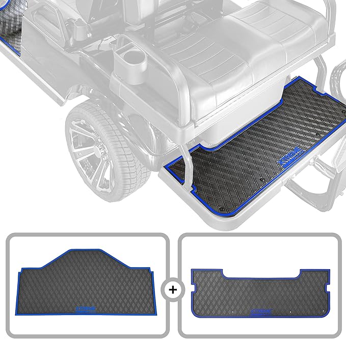 Xtreme MATS Evolution D5 Golf Cart Floor Mat Set - Rubber Double Diamond Design - Fits DMAX, D5, 2+2, 4F, 6F, Including Evolution Maverick and Ranger Trims