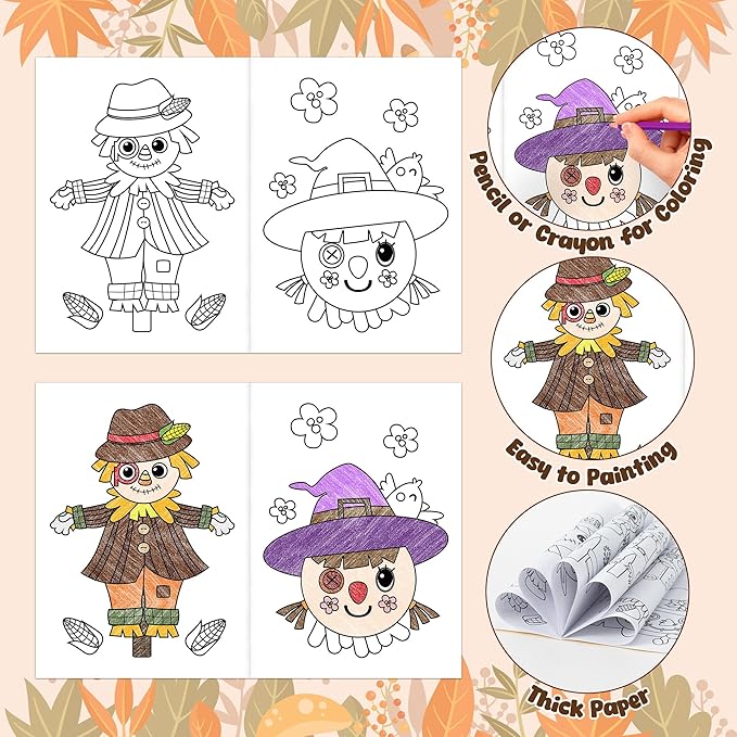 JAPBOR Fall Scarecrow Coloring Books - Image 4