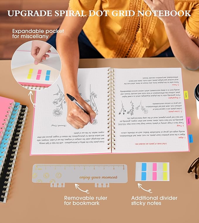 Dotted Notebook, Spiral Notebook Journal 8.5” x 11”, A4 Large Dot Grid Notebooks - Image 5
