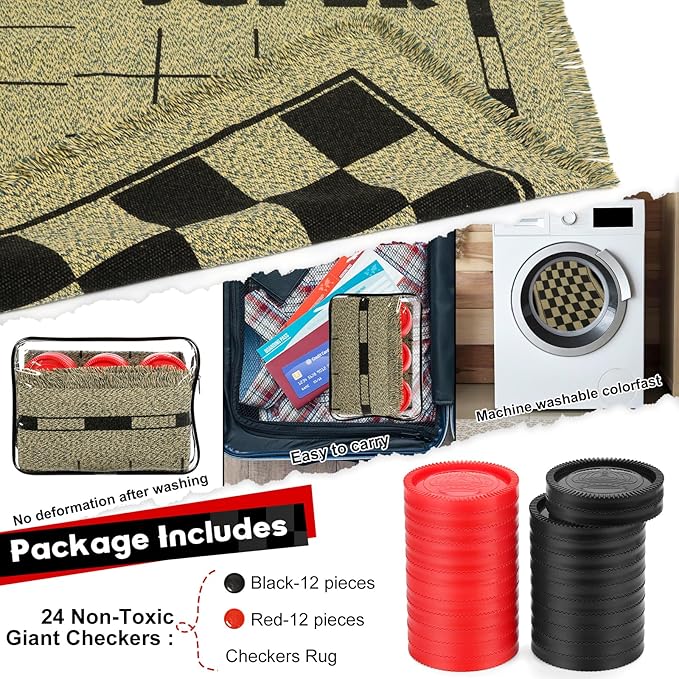 Giant Checkers Game Set - Image 4