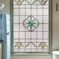 3D Stained Glass Window Privacy Film, Heat Control UV Blocking Static Cling by OHTMERU