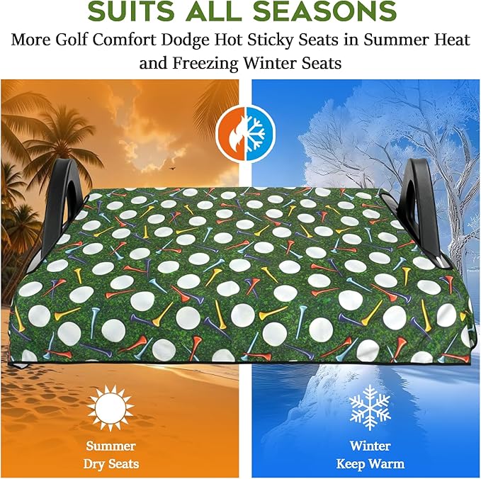 Golf Cart Seat Covers Club Car Golf Cart Accessories for Men Women Golf Carts Seat Towel Blanket 2-Seat Golf Cart Decorations