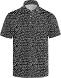 Golf Polo Shirts for Men Funny Print Short Sleeve Golf Shirts Performance Golf Polos