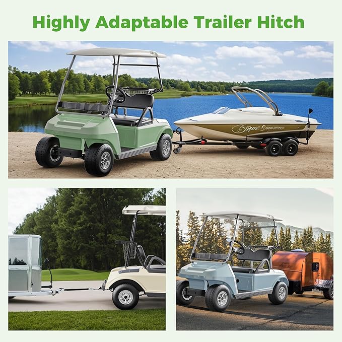10L0L Golf Cart Bumper Trailer Hitch Suitable for Club Car DS Models,Trailer Hitch Fit for Golf Cart Backseat Footrest