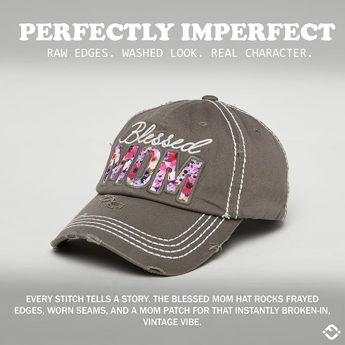 Funky Junque Distressed Vintage Baseball Cap - Embroidered Patch Women's Hat - Holiday, Lifestyle & Patriotic Designs