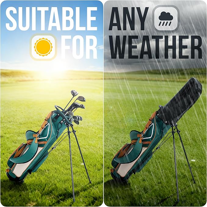 Ultra-Lite Golf Stand Bag - 3 Lbs, 4 Way Divider Portable Golf Club Carry Bag, Water-Repellent Golf Travel Case with Rain Hood, Golf Gifts for Men and Women