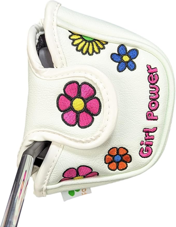 Foretra Driver Headcover Golf Club Covers Blade Mallet Putter Cover Alignment Stick Holder Hybrid Fairway Wood Head Cover Girl Power Novelty Golf Accessories for Most Brands