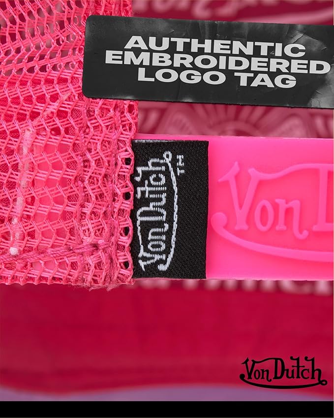 Von Dutch Unisex Trucker Hat - Velvet Curved Bill Mesh Back Retro Classic Adjustable Snapback Baseball Cap for Men and Women