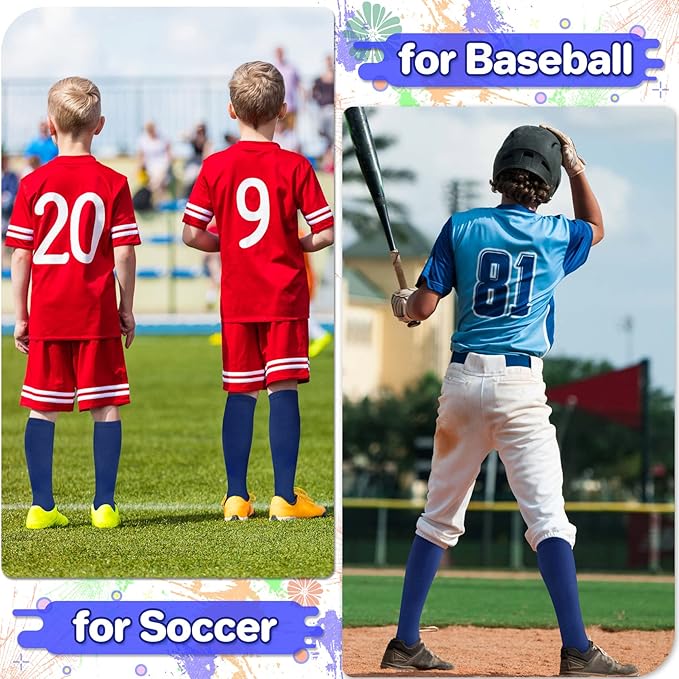 qikqik Toddler Soccer Socks Kids Soccer Socks Boys Baseball Sock Youth Football Sock Girls Softball Accessories Team Sports