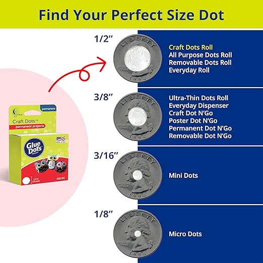 Glue Dots, Craft Dots, Double-Sided, .5 Inch, 600 Dots, DIY Craft Glue Tape - Image 4