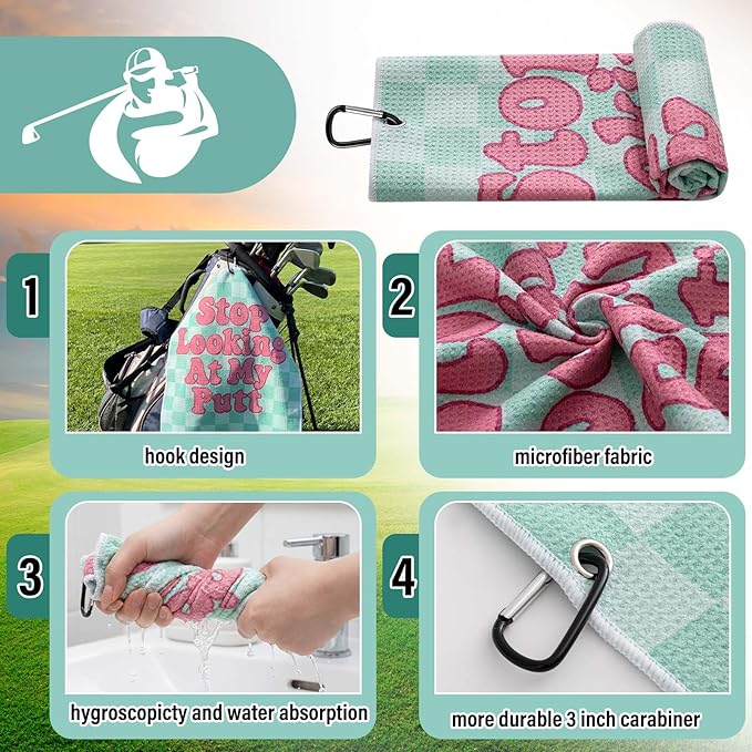 Liliful 12 Pcs Golf Accessories Kit, Include Golf Ball Bag with Hook Towel Tees Magnetic Ball Marker Divot Tool Cleaner Brush for Women Man Gifts