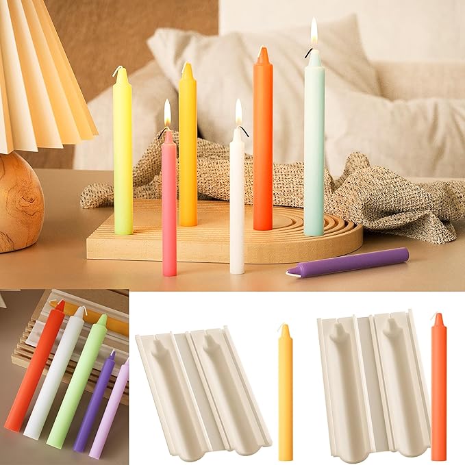 2 Pack Stick Pillar Candle Mold by ESEDAGESiliconeMold