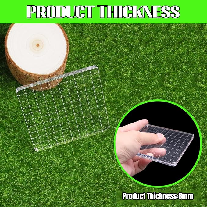 2Pcs Clear Stamp Blocks Set, Square 4 x 4 Inch Acrylic Blocks - Image 3