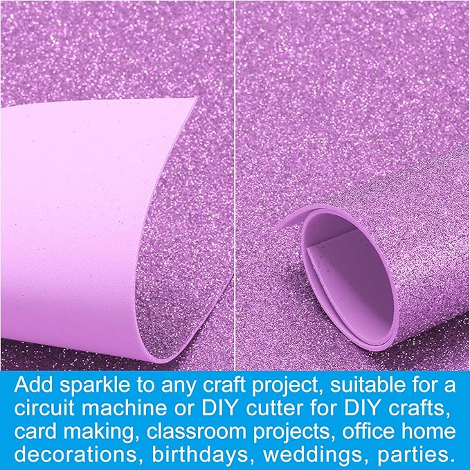PATIKIL 2mm Thick Non Adhesive Glitter Foam Sheet 16x24inch Dark Purple - Image 5