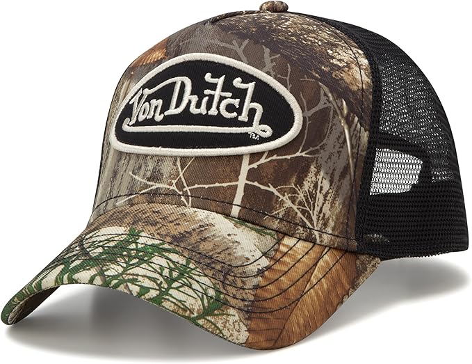 Von Dutch Men & Women’s Baseball Cap - Adjustable Snapback Canvas Hat with Curved Brim Structured Logo Patch Vintage Style