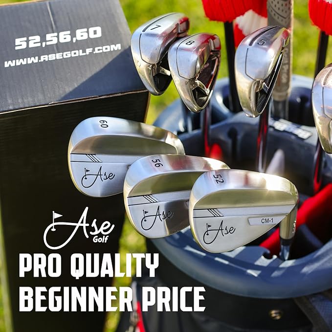 Premium CM-1 Golf Wedge Set or Individual Golf Wedges - Full Face Grooves + Milled Face Wedges, Singles or Set for Men Lob, Gap, Sand Wedged 50/52/54/56/58/60 Degree Clubs