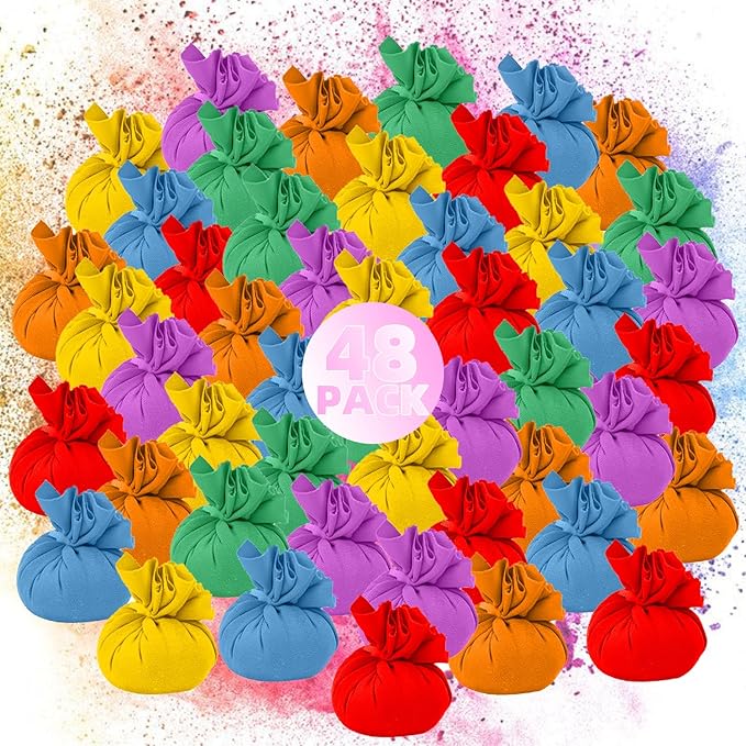 ARELUX Color Powder Balls-48 Packs Holi Powder Colors Chalk Balls, 200+ Throws by ARELUX