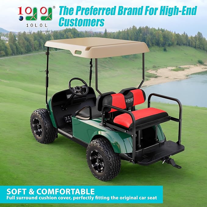 10L0L Universal Golf Cart Rear Seat Cover Dress UP Older Golf Cart Durable Breathable Material Fit Like a Glove for Yamaha EZGO and Club Car, Easy to Install