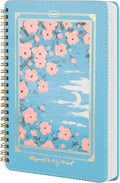 Spiral Notebook for Women, Durable A5 Leather Hardcover Notebooks, 140 Lined by MGGAO