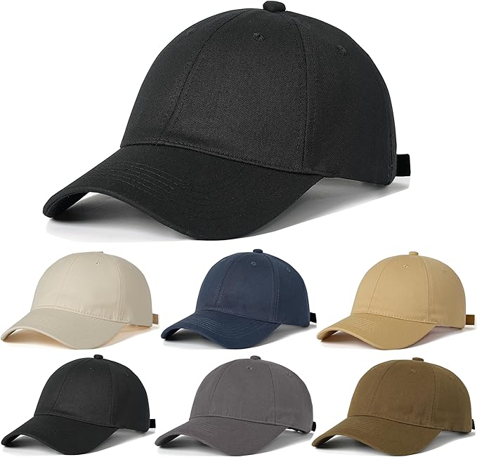 6Pack Unisex Vintage Washed Cotton Baseball Cap Soft Unconstructed Plain Blank Adjustable Size Dad Hat