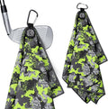 Magnetic Golf Towel 16x24 Ultra Absorbent Waffle Microfiber, Strong Magnet for Cart Clubs, Spot-Clean Design Golf Accessories Gifts for Men (Green-Camo)