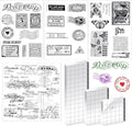 Yinder 7 Pcs Vintage Rubber Clear Stamps Set 4 Sheet Transparent Postage by Yinder