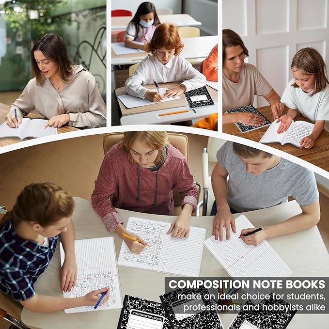 Marble Composition Notebook, 100 Sheets 7-1/2" x 9-3/4" Marble Notebooks Wide - Image 6
