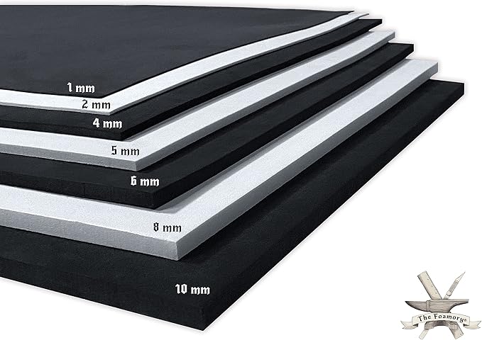 Shape Retention EVA Cosplay Foam 10mm 14x39 inch Black or White High Density by TheFoamory