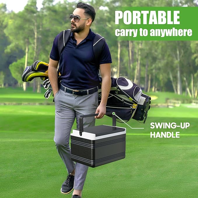 10L0L Golf Cart Cooler with Mounting Bracket Kit Caddy Fits Yamaha Club Car and EZGO, Portable 48H Cooling Golf Cart Ice Chest 102588101 103886801