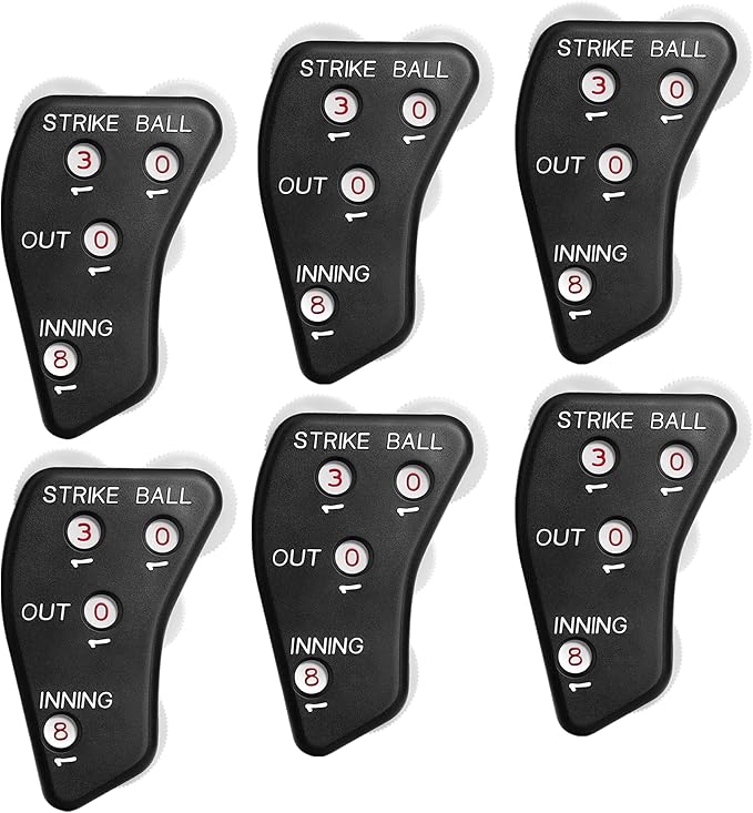 Watayo Wheel Baseball Umpire Clicker, Umpire Indicator Gear, Practical Baseball Counter Clicker for Scorekeeper Recording Outs & Innings Balls
