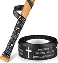 Pushglossy Christian Baseball Bat Grip Tapes 1.5mm Faith Cross Bat Grip Tape, Precut Full Adhesive Baseball Wrist Tape Scripture Design Non-Slip Religious Baseballs Grips Tapes
