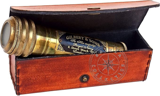 Gilbert & Sons Antique Brass Kaleidoscope Engraved Nautical Kids Gift - Image 4