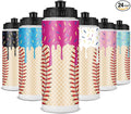 12 Pcs Baseball Drip Ice Cream Water Bottle Bulk Birthday Party Reusable Sports Bottle 20 oz Baseball Accessories Gifts School Sports