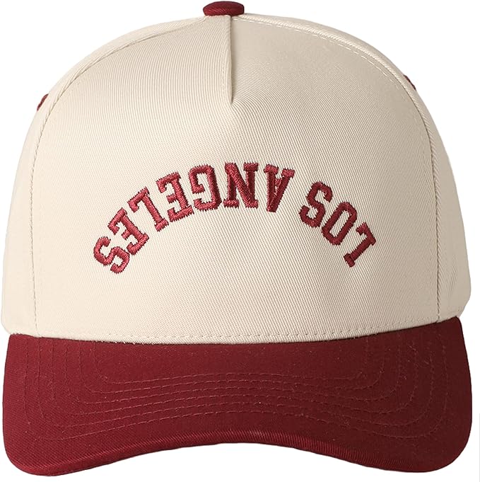 MIRMARU Two-Tone Vintage Canvas Trucker Hats for Men & Women, Adjustable Size Baseball Caps with Trendy Embroidered Design