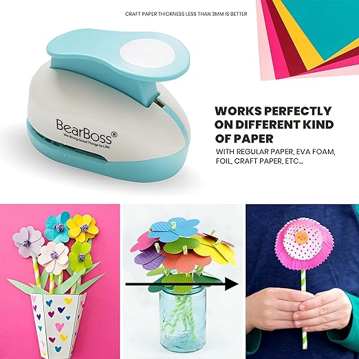 BearBoss 5 Circle Paper Punch, Handmade Scrapbook Paper Puncher, Different Size - Image 5