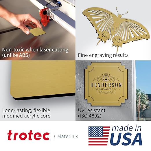 Trotec | Metallic Looking Acrylic Sheet | 12"x24"x1/16, Name Plate | USA Made - Image 3