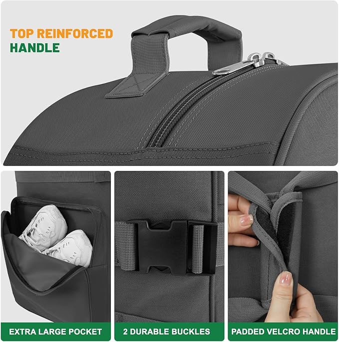 DAREKUKU Golf Travel Bags for Airlines with Adjustable Support Rod and Detachable Shoulder Straps, Hard case Top Soft Foldable Golf Club Travel Covers