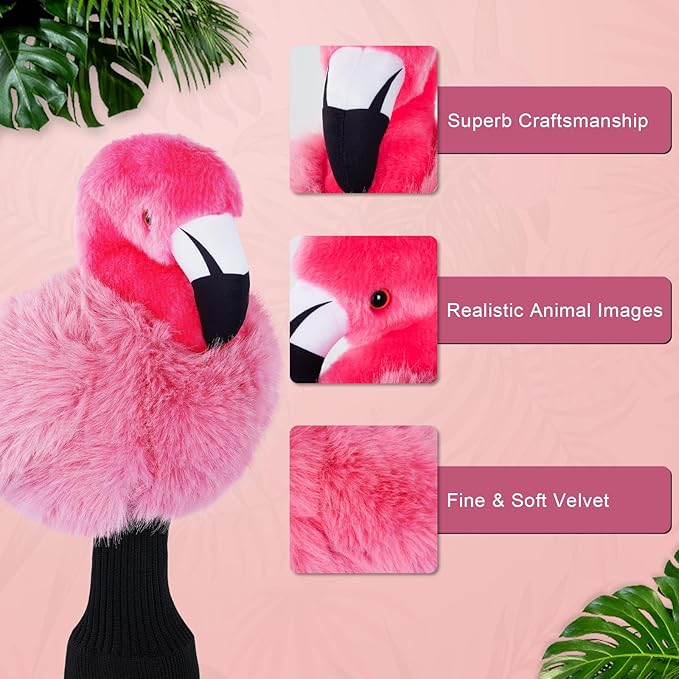 mytag Funny Golf Club Head Covers, Animal Plush Driver Headcover, Golf Headcover Fits Standard 460cc Driver Head