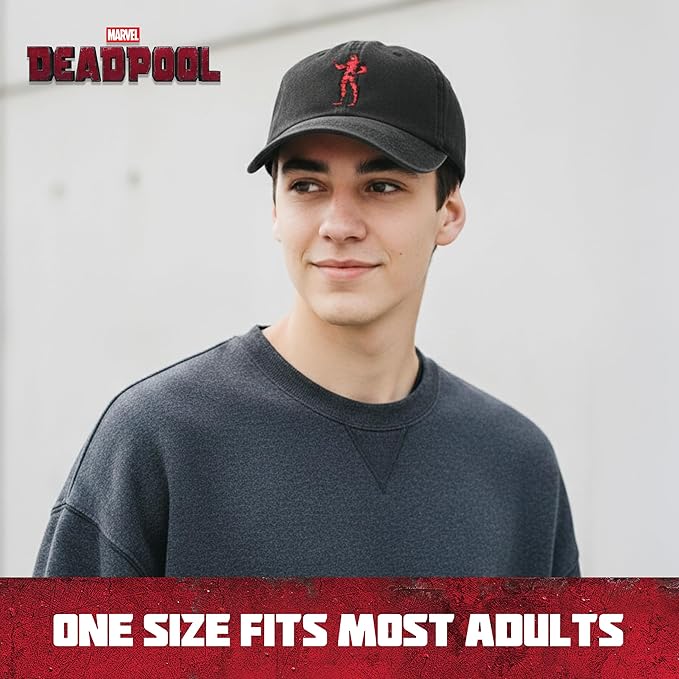Marvel Deadpool Adjustable Baseball Hat with Curved Brim