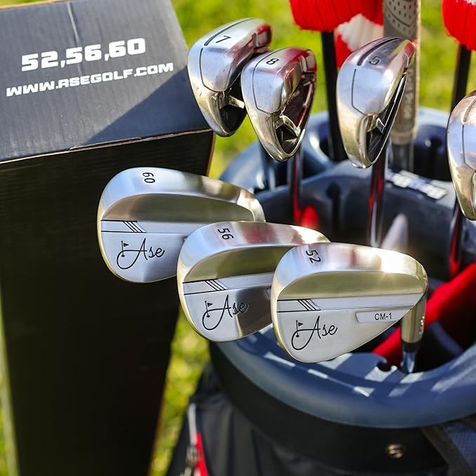 Premium CM-1 Golf Wedge Set or Individual Golf Wedges - Full Face Grooves + Milled Face Wedges, Singles or Set for Men Lob, Gap, Sand Wedged 50/52/54/56/58/60 Degree Clubs