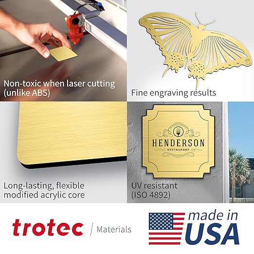 Trotec | Metallic Looking Acrylic Sheet | 12"x20"x1/8", Name Plate | USA Made - Image 3