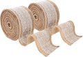 Mandala Crafts Burlap and Lace Ribbon 2 Inches Wide Jute Ribbons by MandalaCrafts